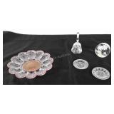 2 toned deviled egg tray, tiny glass plates,