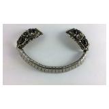 Sterling silver and onyx watchband signed STC