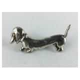 Sterling silver dachshund pin brooch