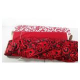 Fabric, several yards dress fabric in red