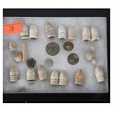 Dug relics:  bullets and  buttons.