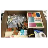 Sewing supplies with flat and storage organizer