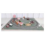 Train Track Set Up. Plastic Village Buildings,