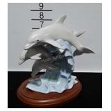 Lenox Riding the Crest, painted Dolphins ceramic