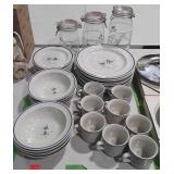 China Dinner Dishes, Goose themed, service for 8