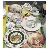 Group of various china plates