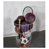 Sports Balls in Wire Baskets, seller code LW