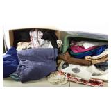 Textiles, fabric remnants, miscellaneous clothes,