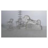 Glass horse figurines.