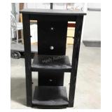 Black shelving unit, four feet tall
