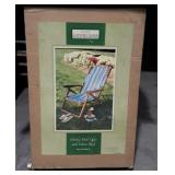 Wooden Deck Chair with Woven Back, home accents