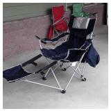 Folding camping chair with foot rest