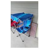 Folding camping chair with shade cover