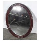 Mirror, Mahogany oval framed wall mirror, 28x34"