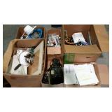 Ice cream maker, lamp, candles, toys, magazines,