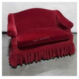 Loveseat by Hunt Galleries Hickory NC. Red Velvet