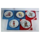 Christmas Hummel plates, 5 total.
