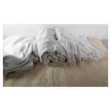 Linens, knit Afghan 40 x 62, twin dust ruffle,