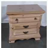Nightstand 2 drawers, light color pine made,