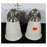 Pair of wall light Fixtures, brushed chrome base