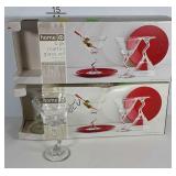 Martini glasses, two boxes of 4