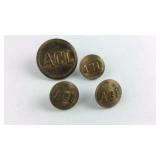 Four railroad buttons Atlantic Coast lines