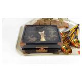 Asian themed decor: Jewelry box, spoons