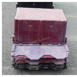 Group of six commercial style totes with lids