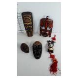 Wooden Tribal mask decor lot, all in nice