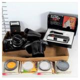 Vintage pentax Camera with lens, 2 filters,