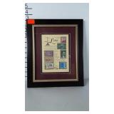 LAW stamp collection, double matted and framed.