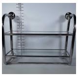 Glass and chrome 2 tier shelf. 19" long and about