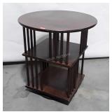 Bookcase Table, pine 24" round, rotating style, 2