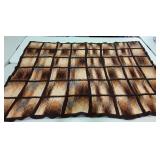 Knitted afghan throw, some wear, 74 x 48