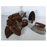 Lot of old irons, 5 total