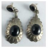Sterling silver onyx earrings