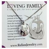 Sterling silver Loving family necklace