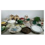 China pieces. Plates, canisters, bowls, saucers,