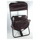 Folding camp chair with storage case attached and