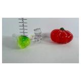 Art glass lettuce, tomato and Fenton October