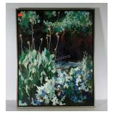 Painting on stretched canvas, abstract floral.