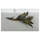 Mid-century wood and brass bird in flight wall