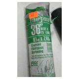 Fiberglass screen, two partial rolls, 36" wide