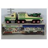 1991 Hess Gasoline truck with 1997 race car on