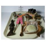 Trinkets and decor. Brass bulls, carved