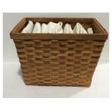 Decor basket full of bean and salt cloth sacks,
