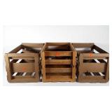 Wood slat crates. No wording or graphics. 2 are