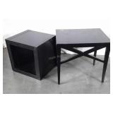 Two small misc side stands, black color finish