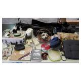 Mixed lot, kitchenwares, pillows, floor Lamp,