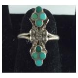 Size 5- Sterling silver turquoise ring